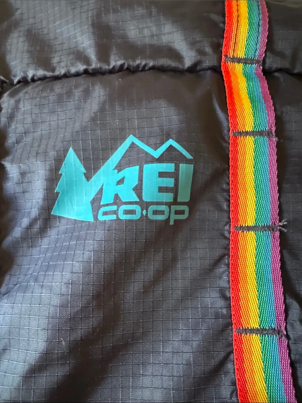 Dark Blue REI Daypack/hiking pack with Rainbow Strap